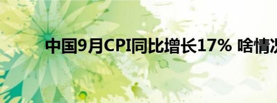 中国9月CPI同比增长17% 啥情况