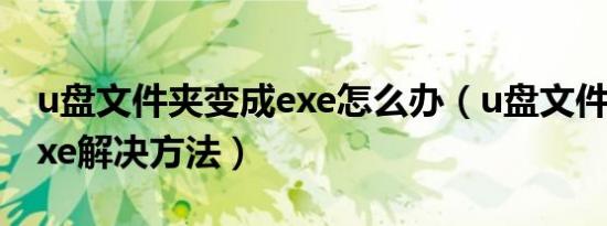 u盘文件夹变成exe怎么办（u盘文件夹变成exe解决方法）