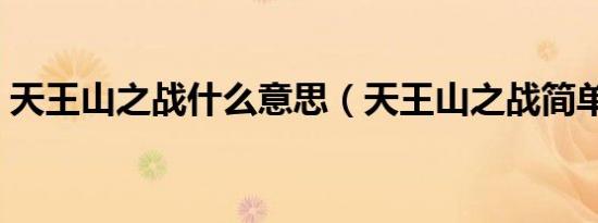 天王山之战什么意思（天王山之战简单介绍）