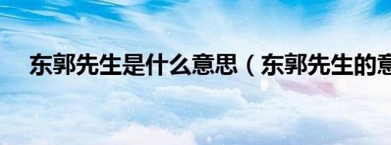 东郭先生是什么意思（东郭先生的意思）