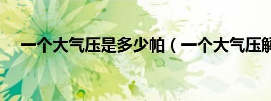 一个大气压是多少帕（一个大气压解释）