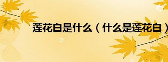 莲花白是什么（什么是莲花白）