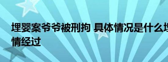 埋婴案爷爷被刑拘 具体情况是什么埋婴案案情经过