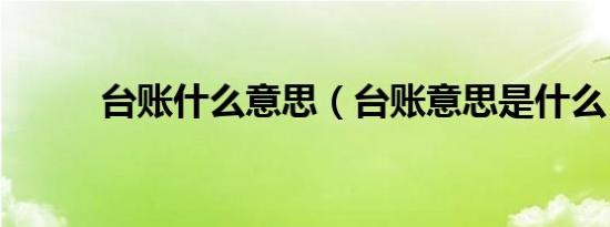 台账什么意思（台账意思是什么）