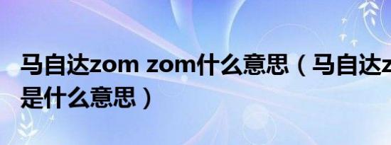 马自达zom zom什么意思（马自达zomzom是什么意思）