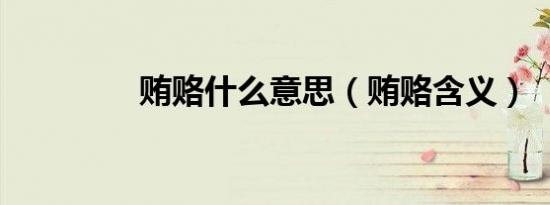 贿赂什么意思（贿赂含义）