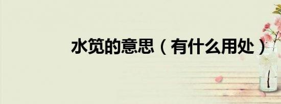 水笕的意思（有什么用处）