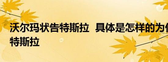 沃尔玛状告特斯拉 具体是怎样的为什么要告特斯拉
