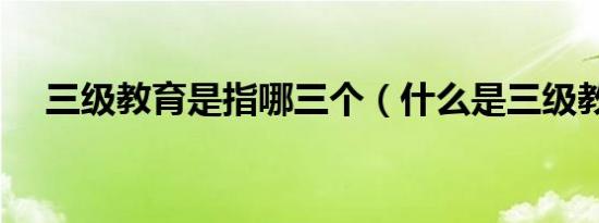 三级教育是指哪三个（什么是三级教育）