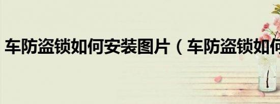 车防盗锁如何安装图片（车防盗锁如何解除）