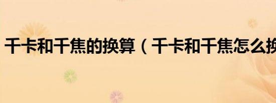 千卡和千焦的换算（千卡和千焦怎么换算呢）
