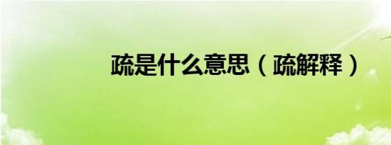 疏是什么意思（疏解释）