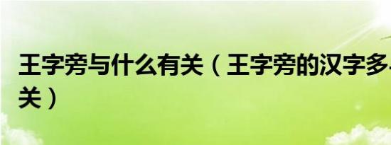 王字旁与什么有关（王字旁的汉字多与什么有关）