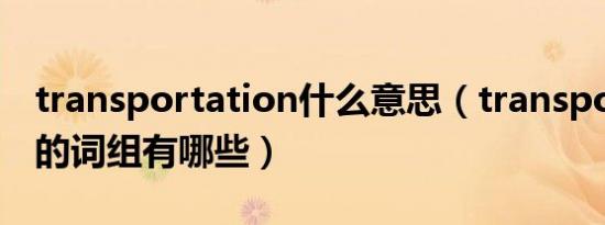 transportation什么意思（transportation的词组有哪些）