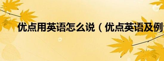 优点用英语怎么说（优点英语及例句）