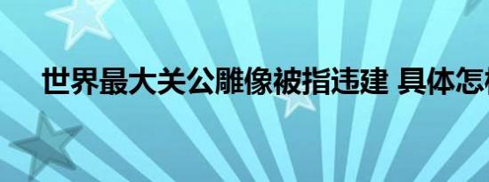 世界最大关公雕像被指违建 具体怎样的