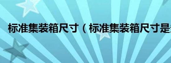 标准集装箱尺寸（标准集装箱尺寸是多少）