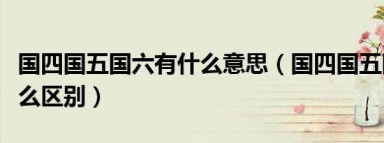 国四国五国六有什么意思（国四国五国六有什么区别）