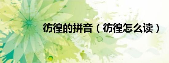 彷徨的拼音（彷徨怎么读）