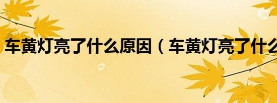 车黄灯亮了什么原因（车黄灯亮了什么意思）