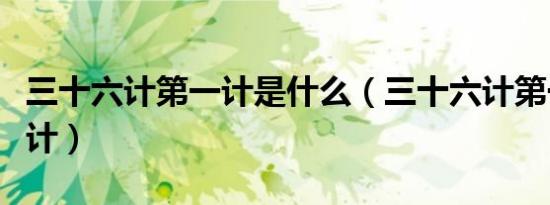 三十六计第一计是什么（三十六计第一计是哪计）