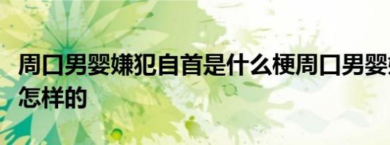 周口男婴嫌犯自首是什么梗周口男婴嫌犯自首怎样的