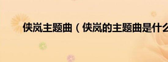 侠岚主题曲（侠岚的主题曲是什么）