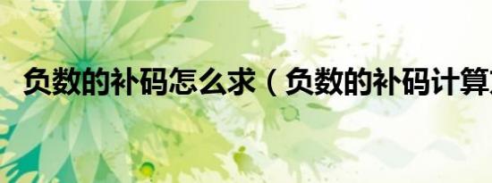 负数的补码怎么求（负数的补码计算方法）
