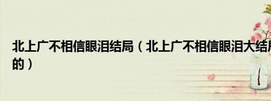 北上广不相信眼泪结局（北上广不相信眼泪大结局是怎么样的）