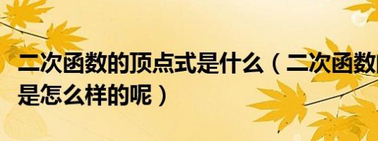 二次函数的顶点式是什么（二次函数的顶点式是怎么样的呢）