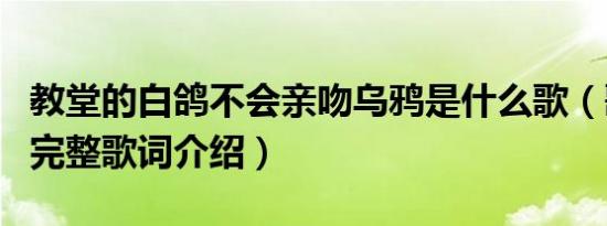 教堂的白鸽不会亲吻乌鸦是什么歌（歌曲白鸽完整歌词介绍）