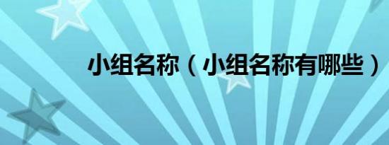 小组名称（小组名称有哪些）