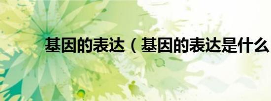 基因的表达（基因的表达是什么）