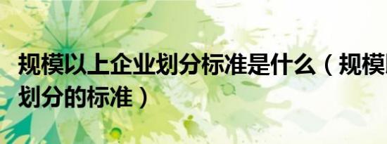 规模以上企业划分标准是什么（规模以上企业划分的标准）