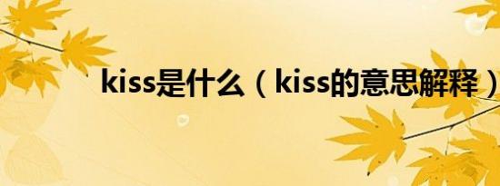 kiss是什么（kiss的意思解释）