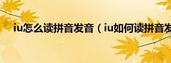 iu怎么读拼音发音（iu如何读拼音发音）