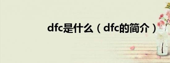 dfc是什么（dfc的简介）