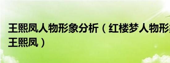 王熙凤人物形象分析（红楼梦人物形象分析之王熙凤）