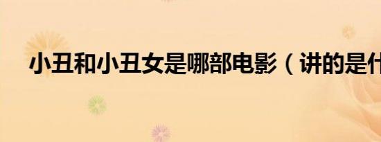 小丑和小丑女是哪部电影（讲的是什么）