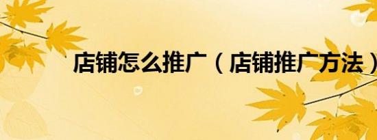 店铺怎么推广（店铺推广方法）