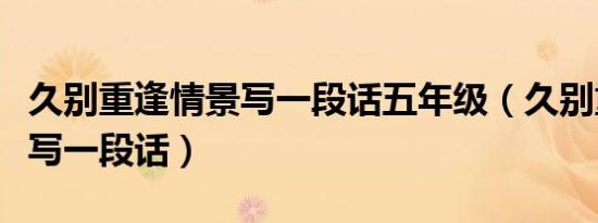 久别重逢情景写一段话五年级（久别重逢情景写一段话）