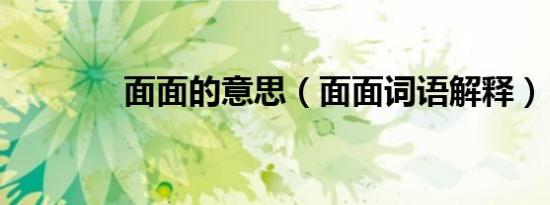 面面的意思（面面词语解释）