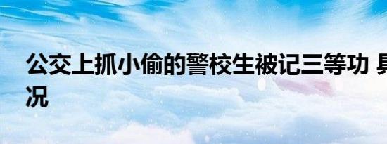 公交上抓小偷的警校生被记三等功 具体啥情况
