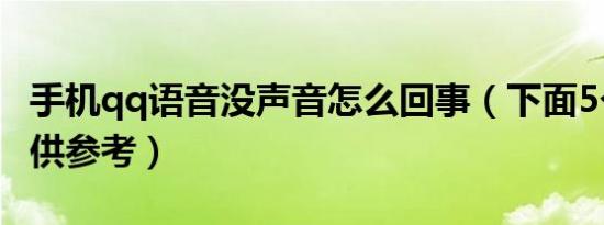 手机qq语音没声音怎么回事（下面5个原因可供参考）