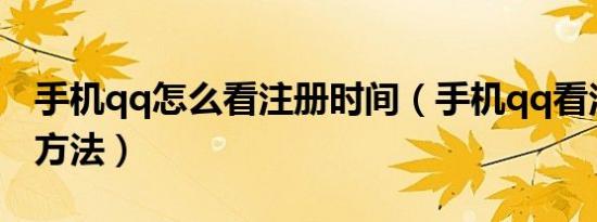 手机qq怎么看注册时间（手机qq看注册时间方法）