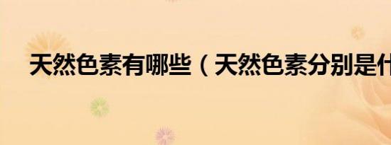 天然色素有哪些（天然色素分别是什么）