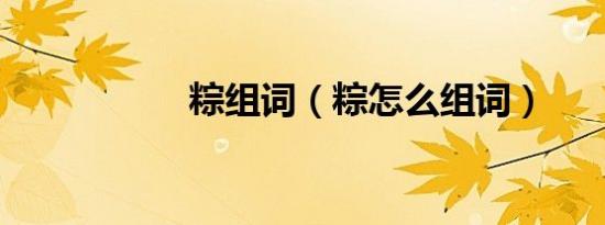 粽组词（粽怎么组词）