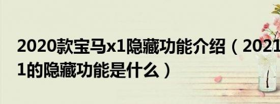 2020款宝马x1隐藏功能介绍（2021款宝马x1的隐藏功能是什么）