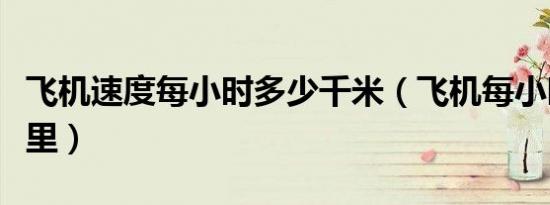 飞机速度每小时多少千米（飞机每小时多少公里）