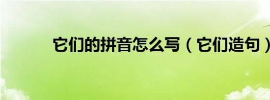 它们的拼音怎么写（它们造句）